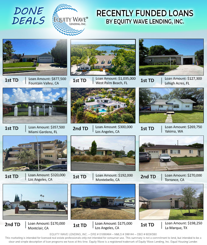 Recently funded loans by Equity Wave Lending